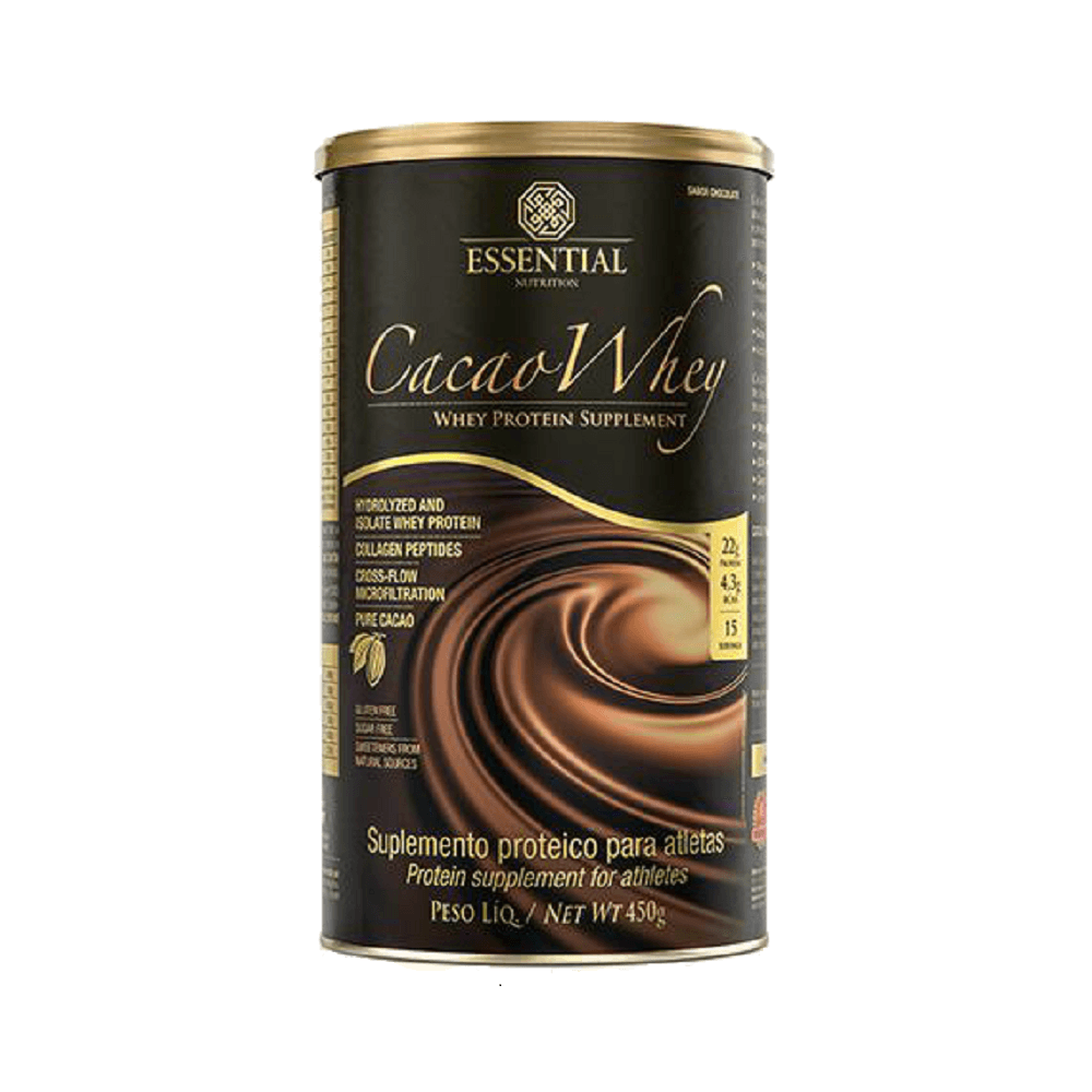 Cacao Whey Lata 450g Essential Nutrition
