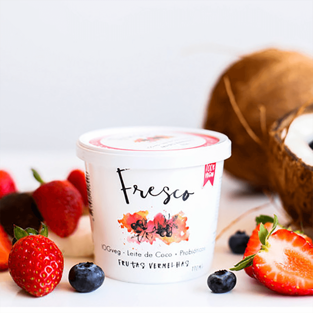 Iogurte de Coco sabor Frutas Vermelhas 110g Eat Fresco