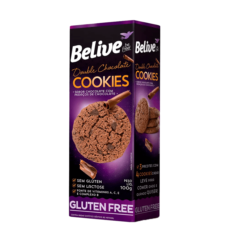 Cookies Sem Glúten Double Chocolate 100g Belive