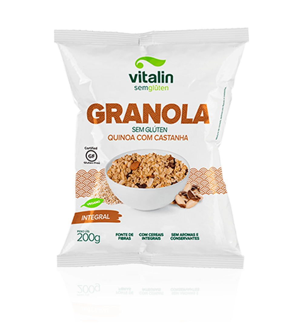 Granola Quinoa Com Castanha Sem Glúten 200g Vitalin