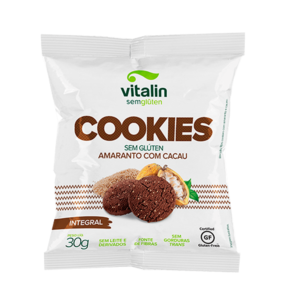 Cookies Amaranto Com Cacau 30g  Vitalin