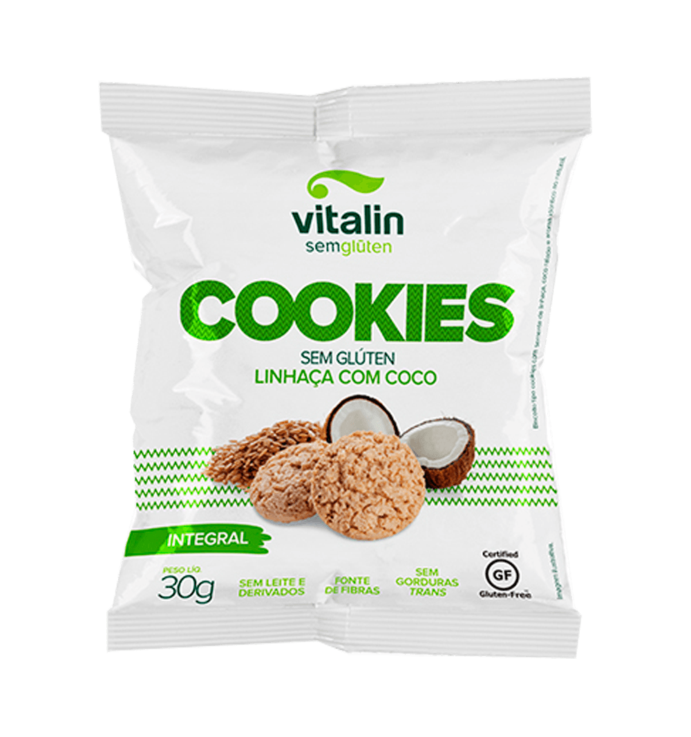 Cookies Linhaça Com Coco 30g Vitalin