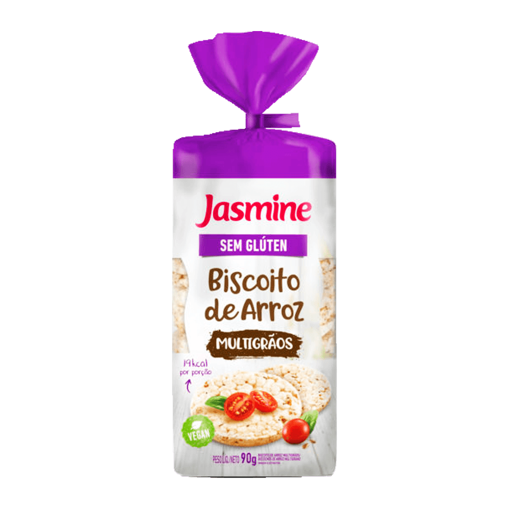 Biscoito de Arroz Multigrãos Sem Glúten 90g Jasmine