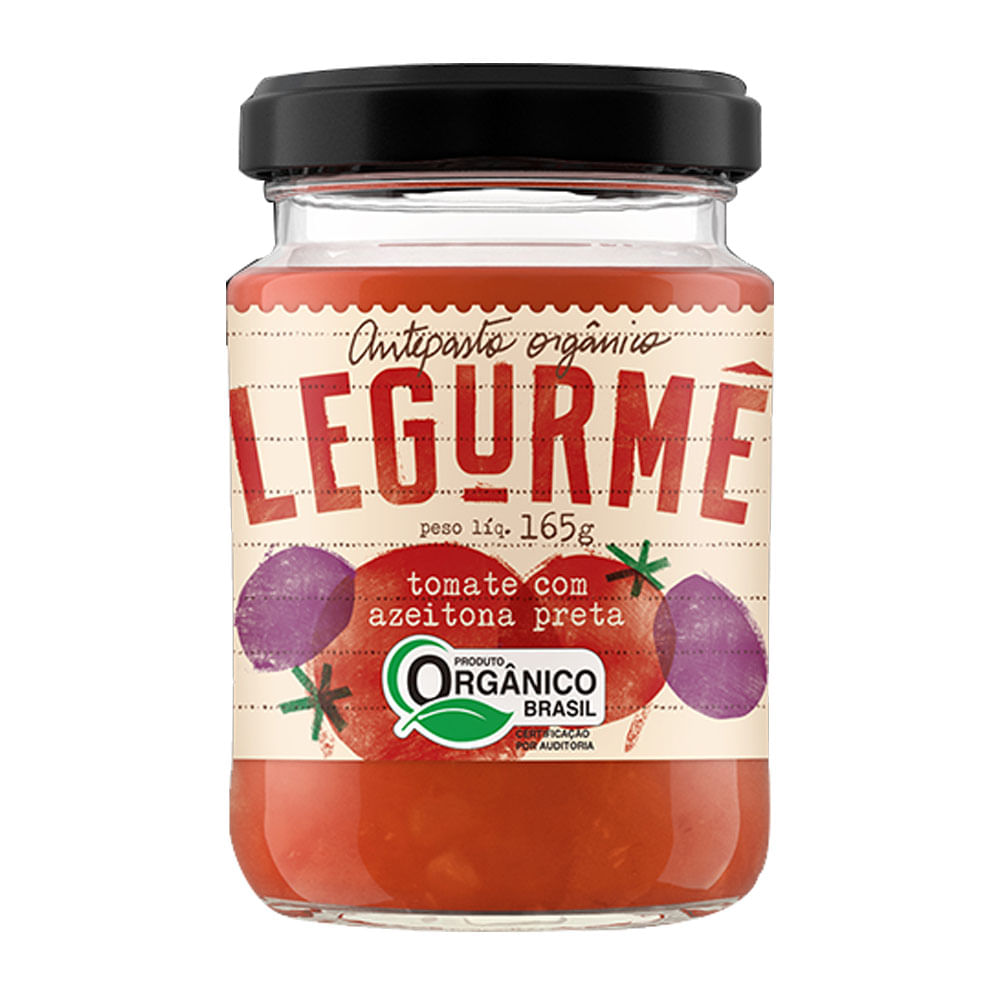 Antepasto Orgânico de Tomate com Azeitona Preta 165g Legurmê