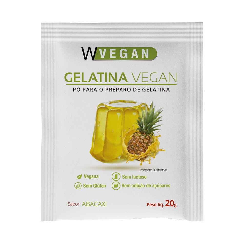 Gelatina Vegana Sabor Abacaxi 20g WVegan