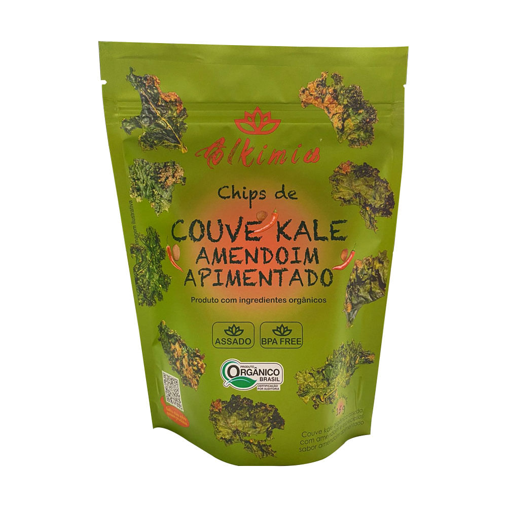 Chips de Couve Kale Orgânico com Amendoim Apimentado 15g Alkimia