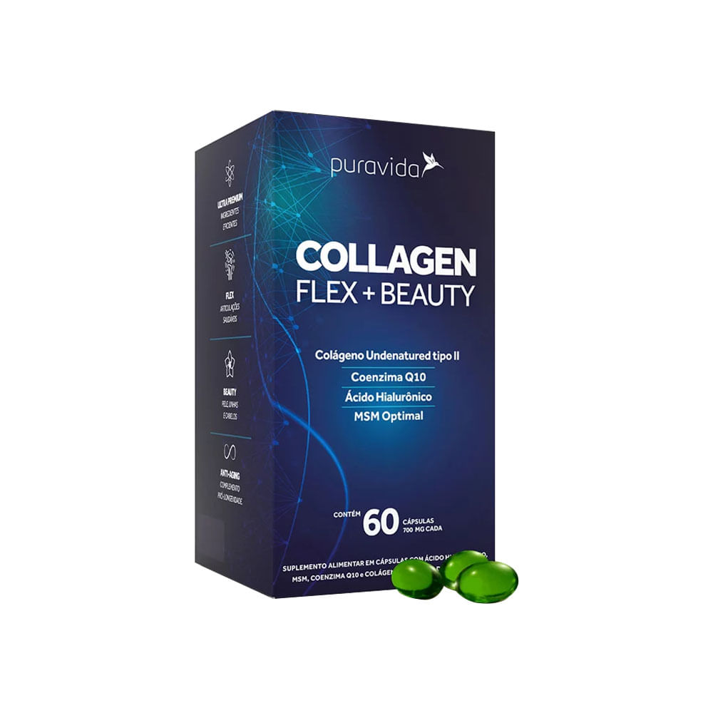 Collagen Flex+Beauty 60 Cápsulas Puravida