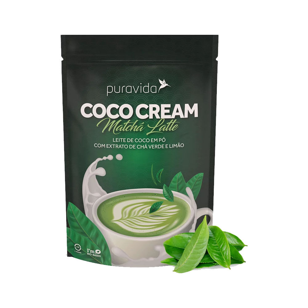 Coco Cream Leite de Coco em Pó Matchá Latte 250g PuraVida