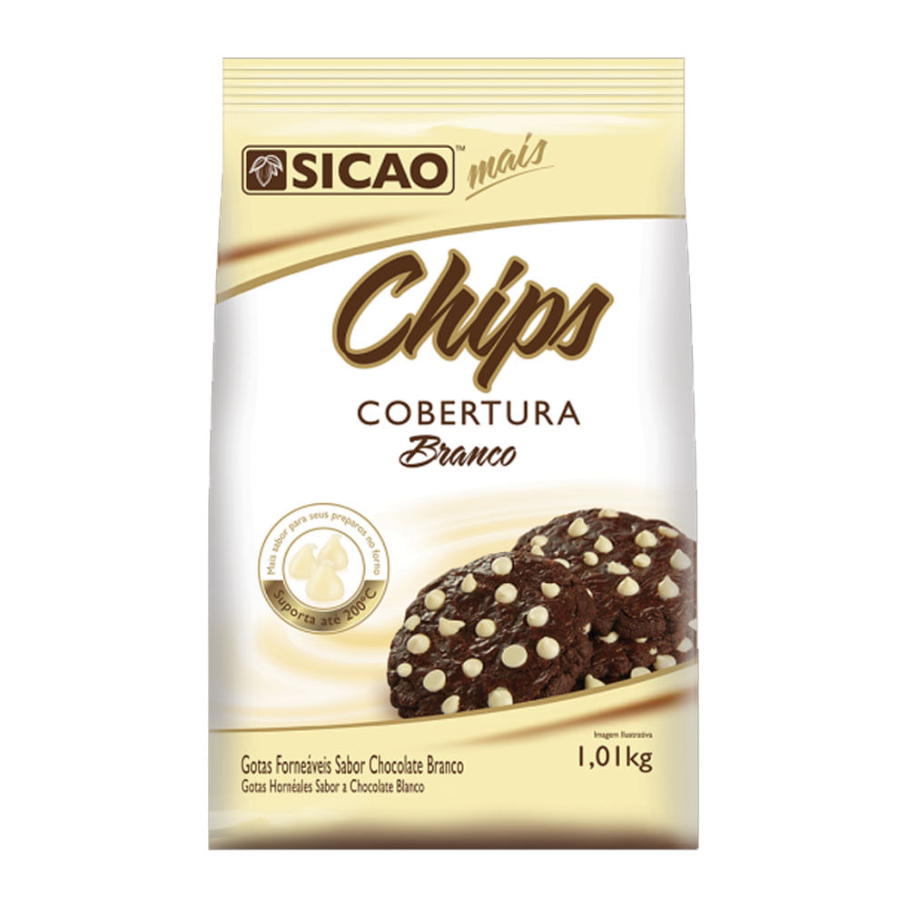 Chips de Chocolate Branco Sicao Mais 1,01Kg Barry Callebaut