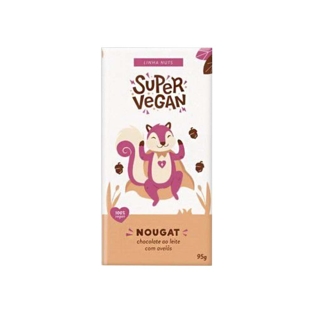 Barra de Chocolate Ao Leite Nougat 95g Super Vegan