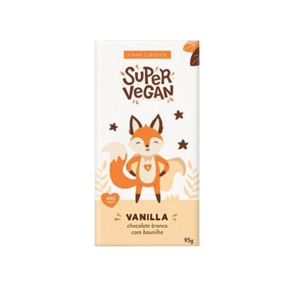 Barra de Chocolate Branco com Vanilla 95g Super Vegan