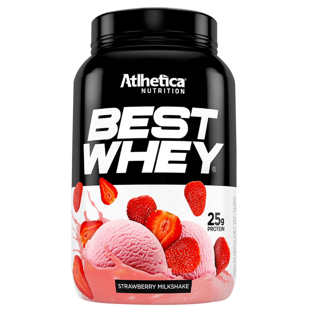Best Whey Protein Strawberry Milk Shake 900g Atlhetica Nutrition