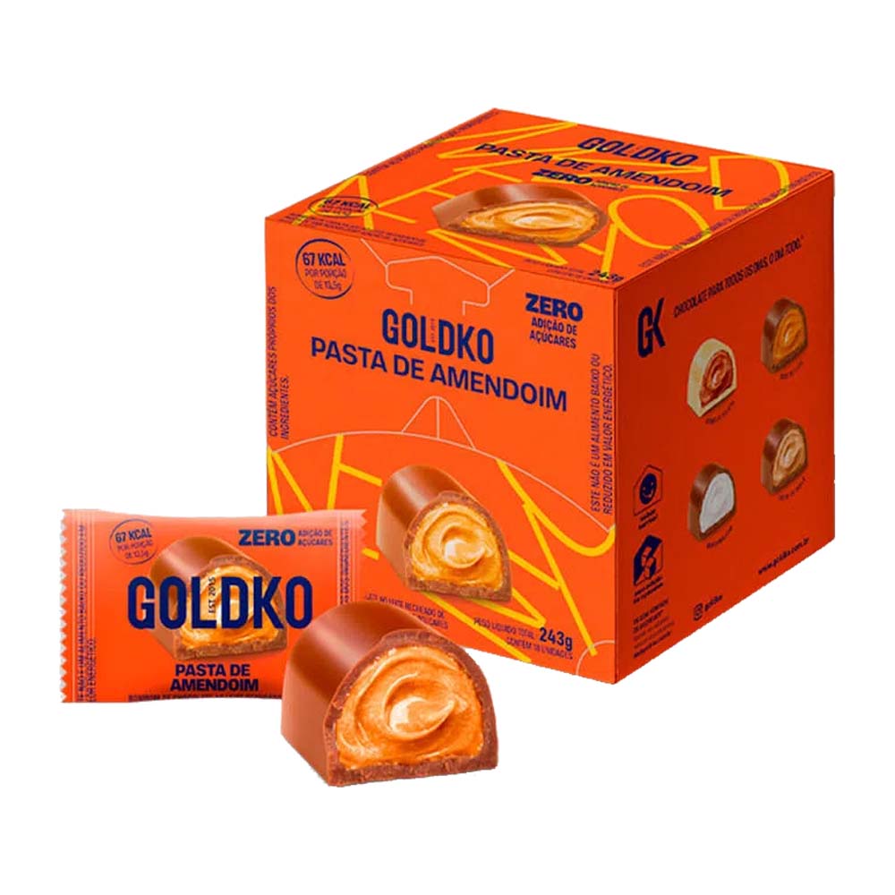 Bombom Pasta de Amendoim Unidade 13,5g GoldKo