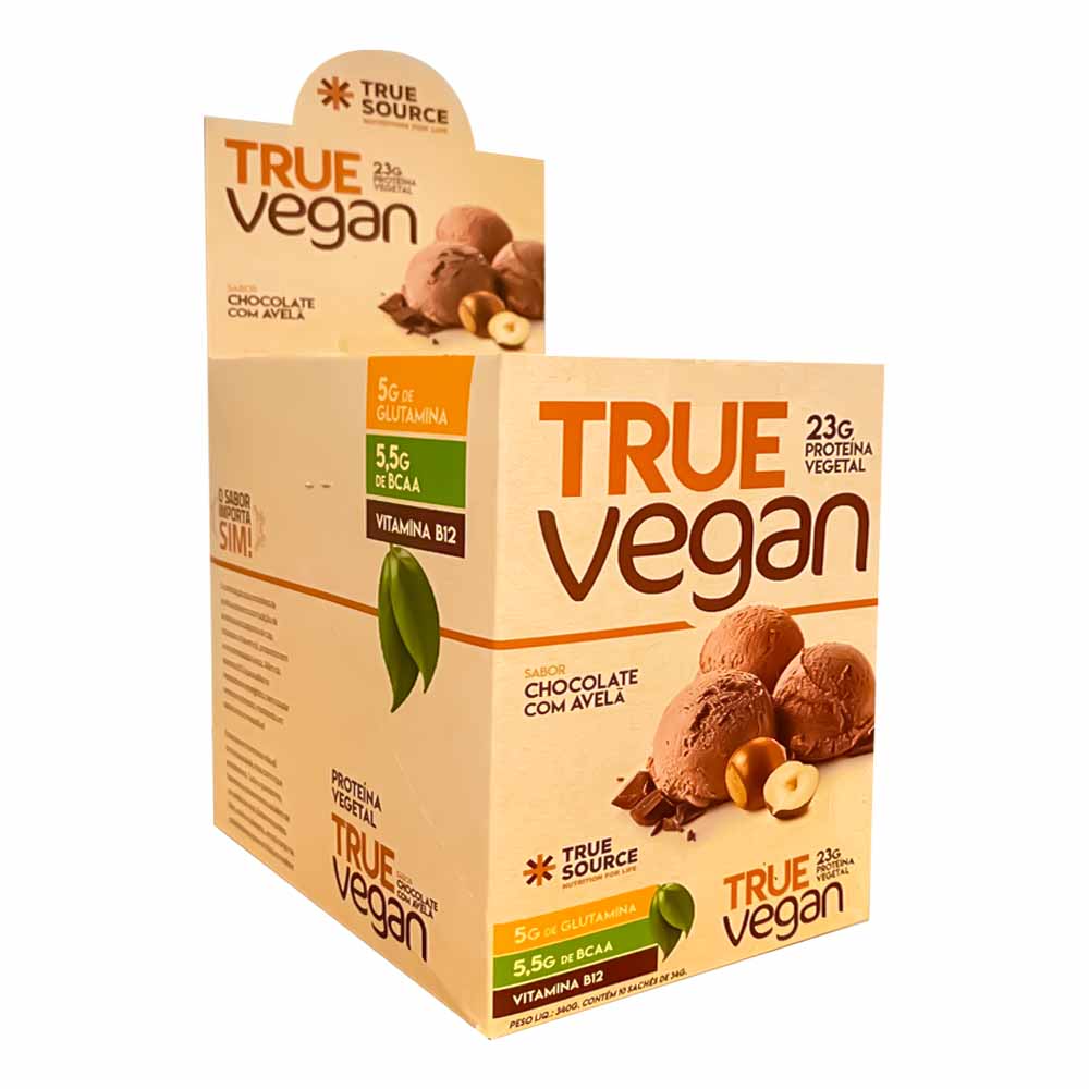 Proteína Vegana True Vegan Chocolate com Avelãs 34g True Source