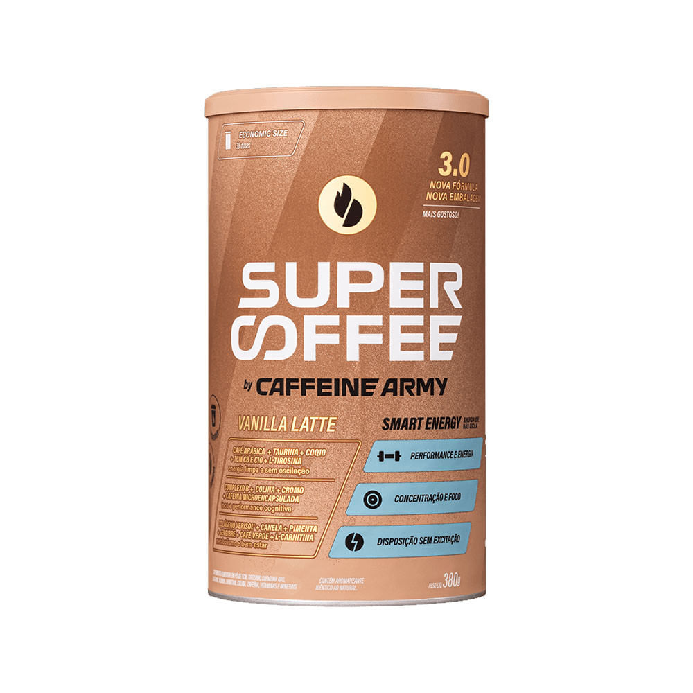 SuperCoffee 3.0 Vanilla Latte Economic Size 380g Caffeine Army