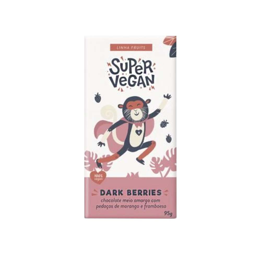 Barra de Chocolate Dark Berries 95g Super Vegan