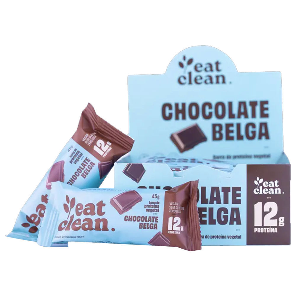 Barra de Proteína Vegetal Chocolate Belga 45g Eat Clean