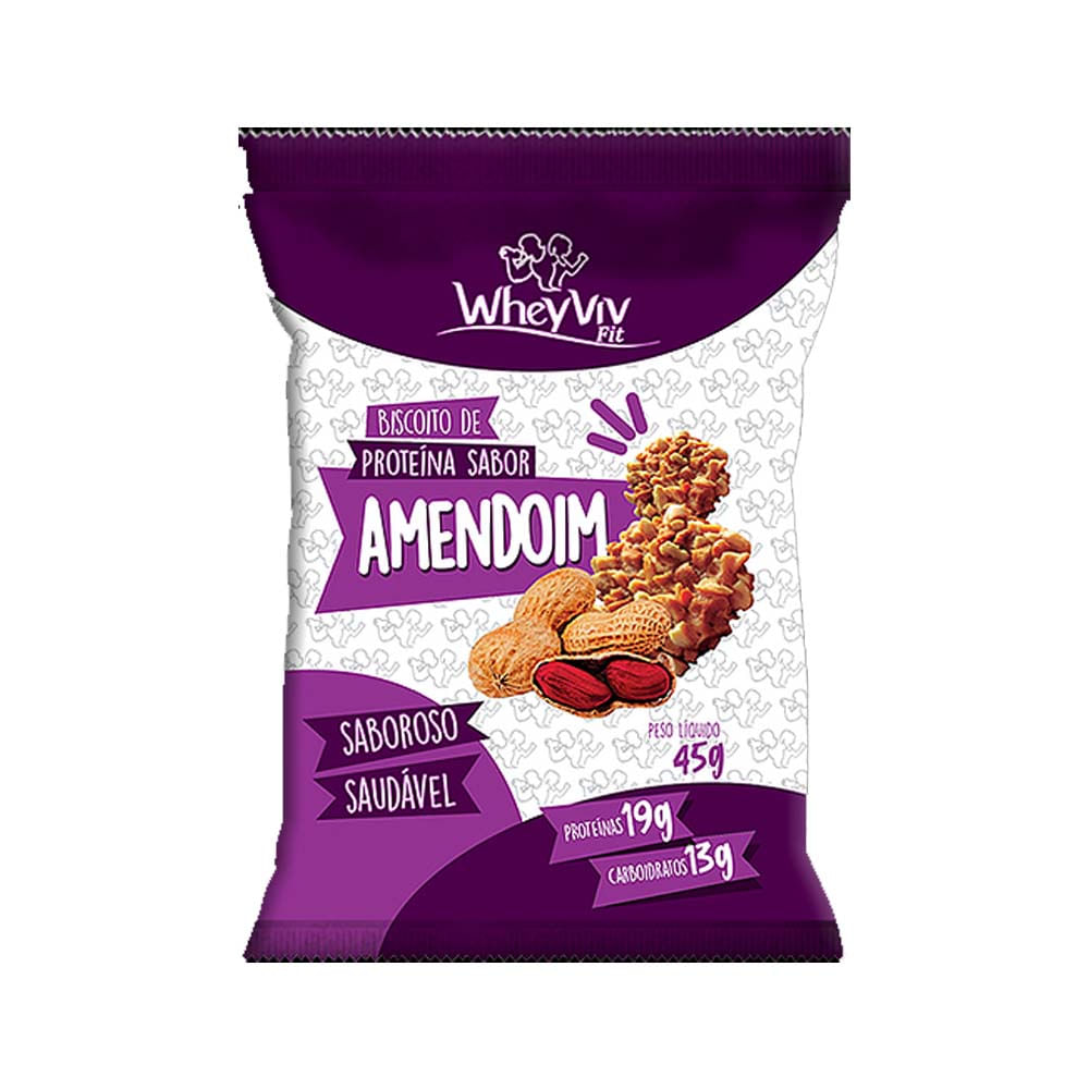 Biscoito Proteico de Amendoim 45g Whey Viv
