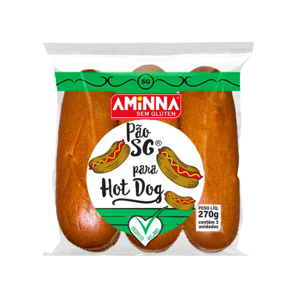 Pão sem Glúten Tipo Hot Dog 270g Aminna