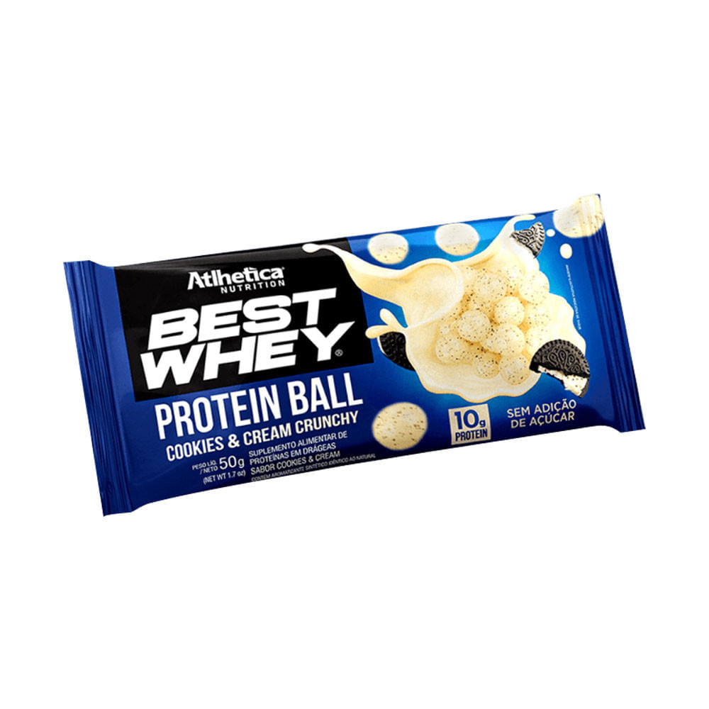 Best Whey Protein Ball Cookies Cream Crunchy 50g Atlhetica Nutrition