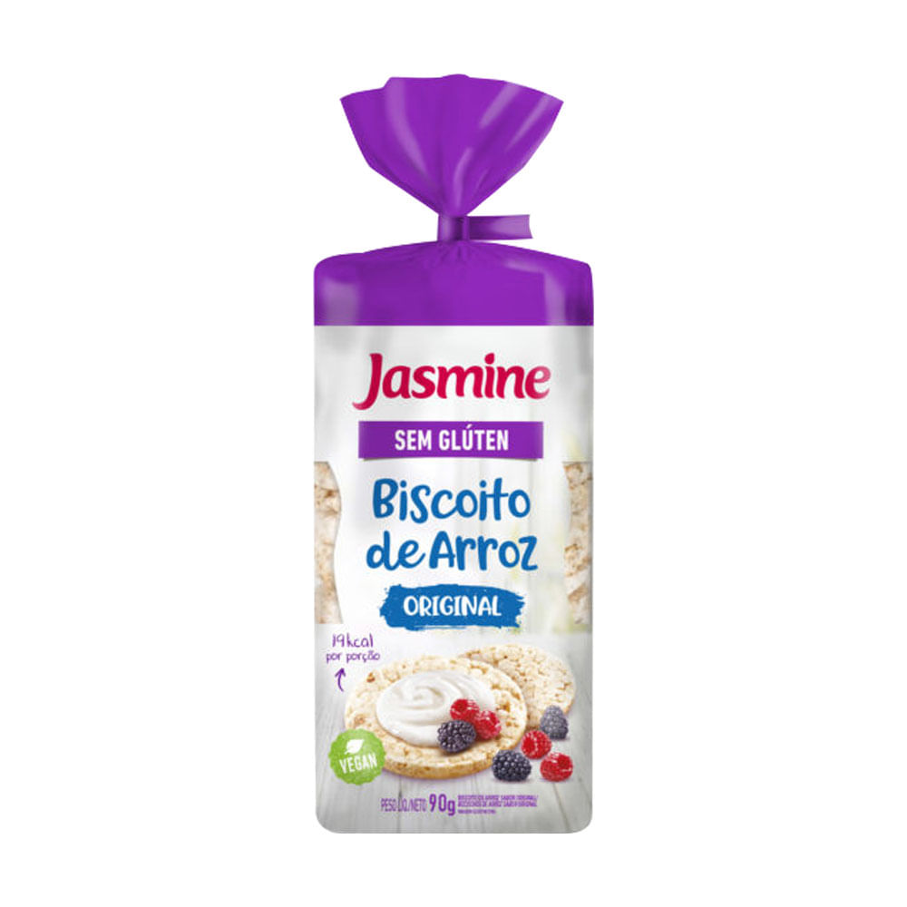 Biscoito de Arroz Sem Glúten Original 90g Jasmine