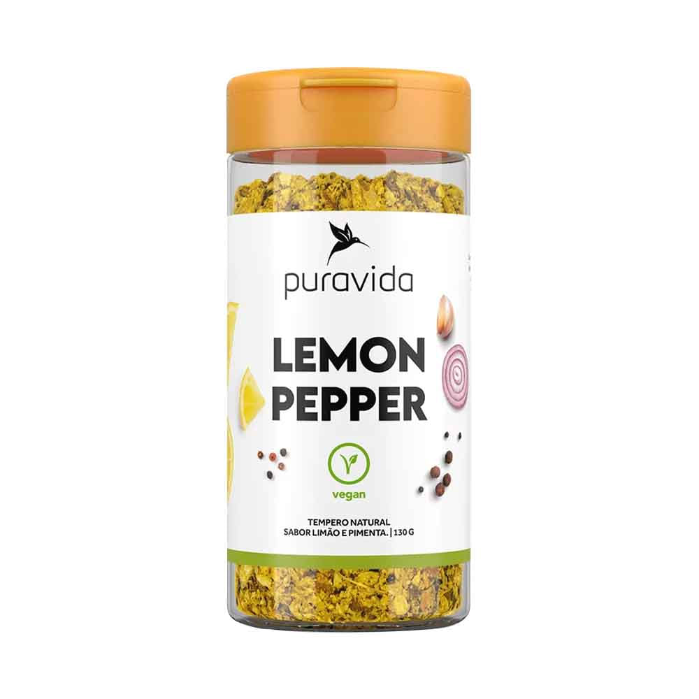 Lemon Pepper Tempero Natural Sabor Limão e Pimenta 130g PuraVida