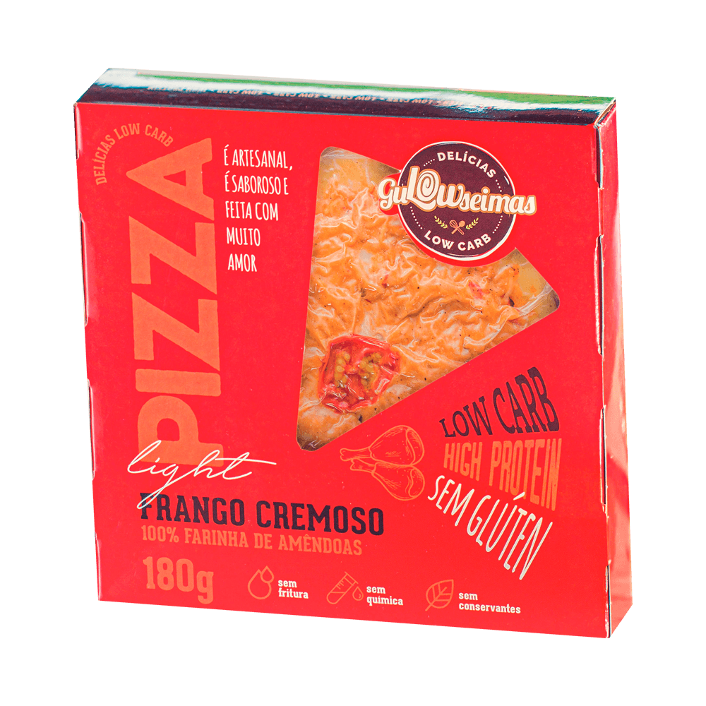 Pizza Ligth Low Carb Frango Cremoso180g Gulowseimas