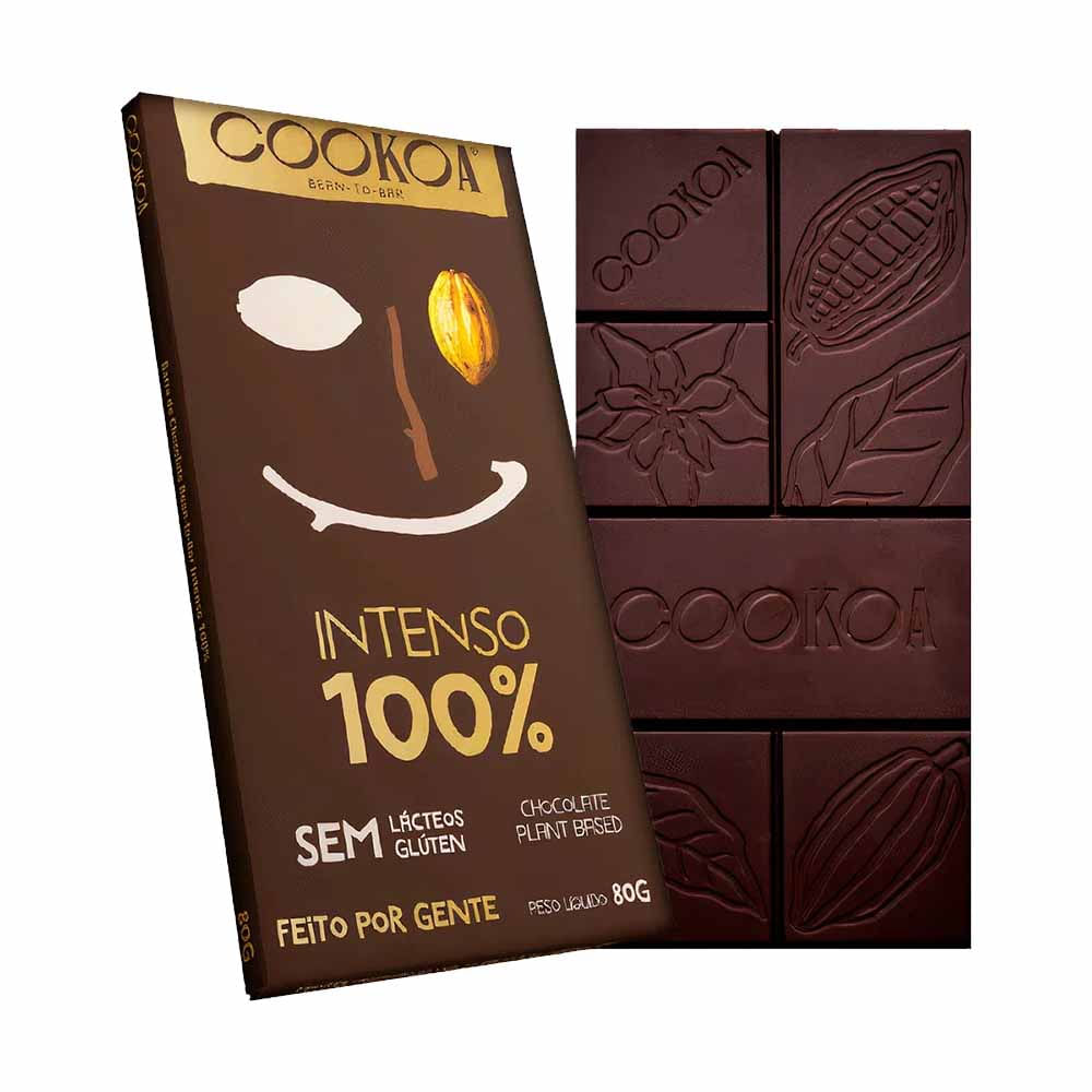 Chocolate Vegano Intenso 100% 80g Cookoa