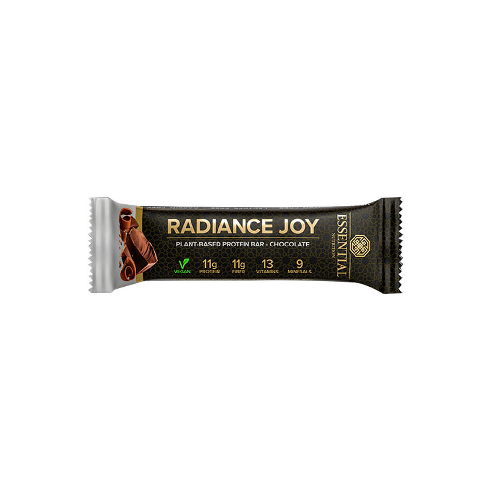 Radiance Joy Barra de Proteína Vegana Chocolate 50g Essential Nutrition