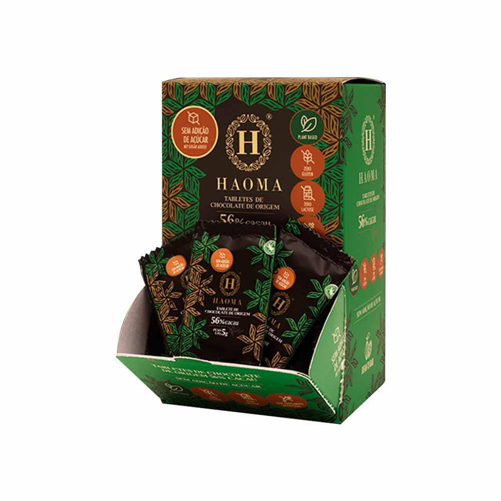 Tabletes de Chocolate de Origem 56% Cacau 5g Haoma