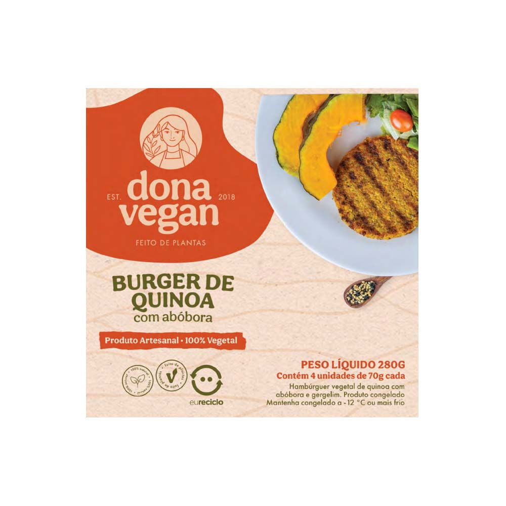 Burguer de Quinoa com Abóbora 280g Dona Vegan