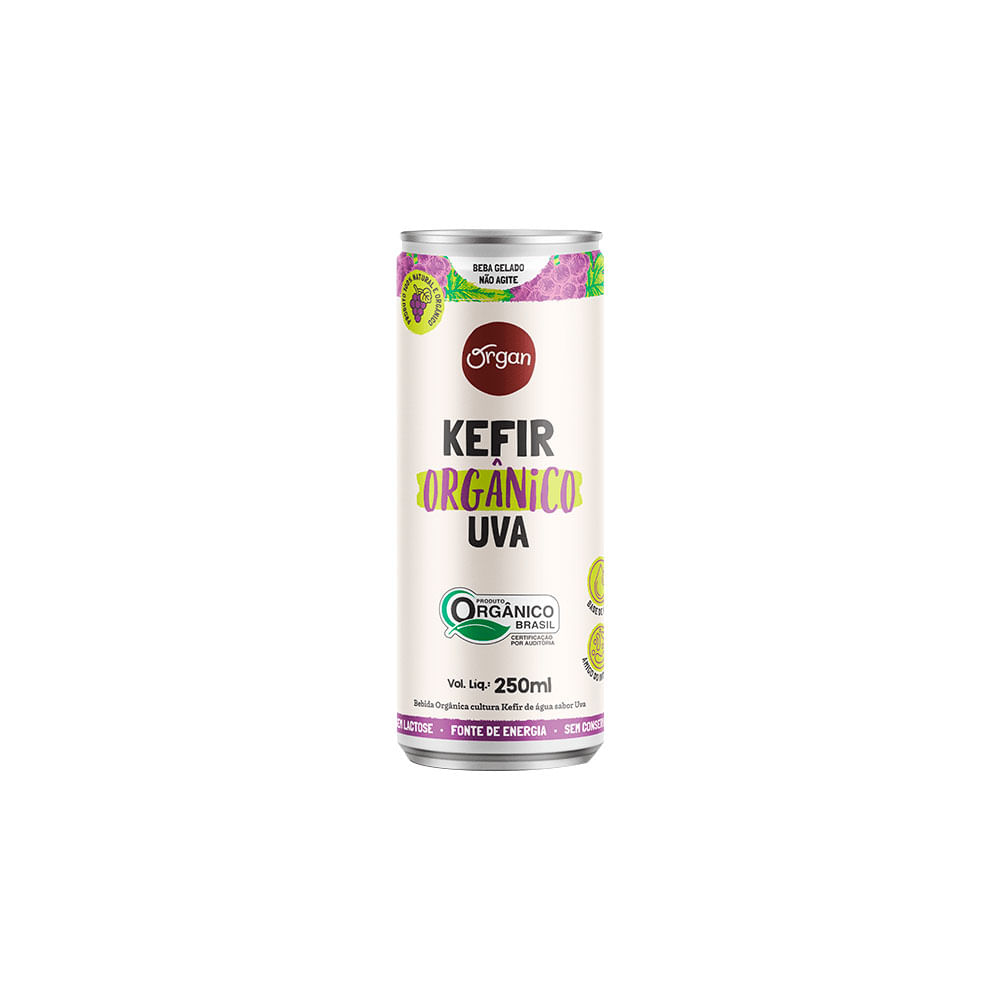 Bebida Gaseificada de Kefir Orgânico Sabor Uva 250ml Organ