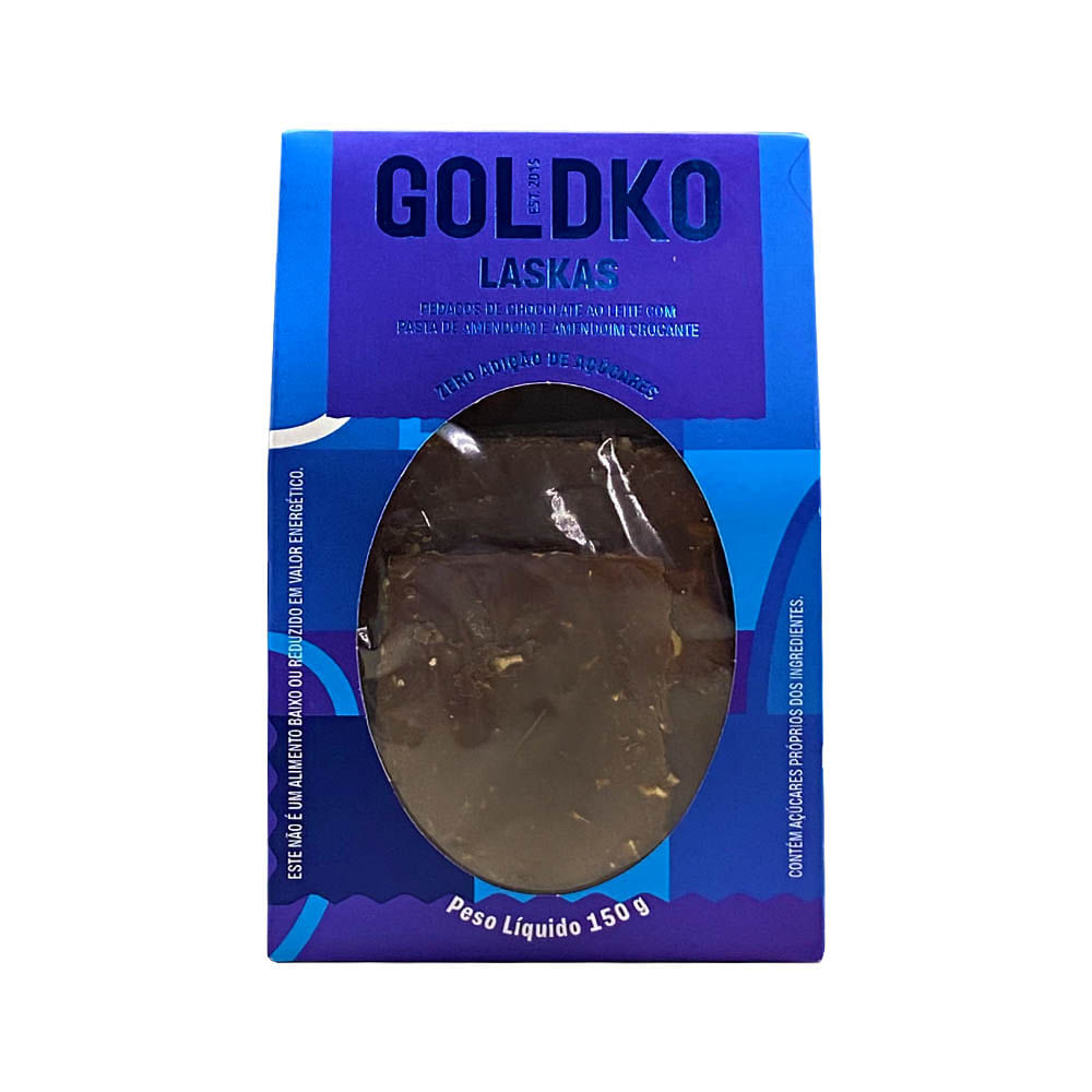 Laskas de Chocolate ao Leite com Pasta de Amendoim e Amendoim Crocante 150g GoldKo
