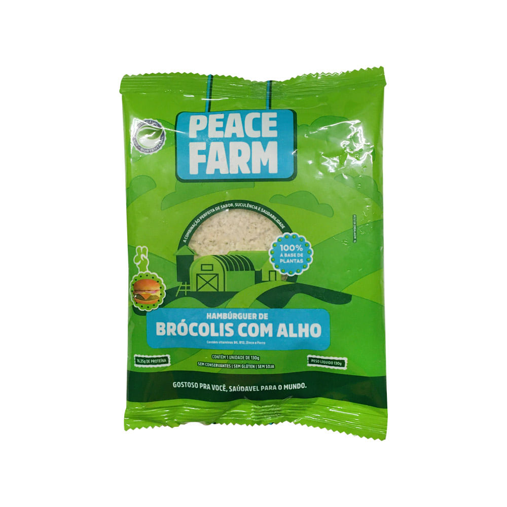 Hambúrguer de Brócolis com Alho 130g Peace Farm