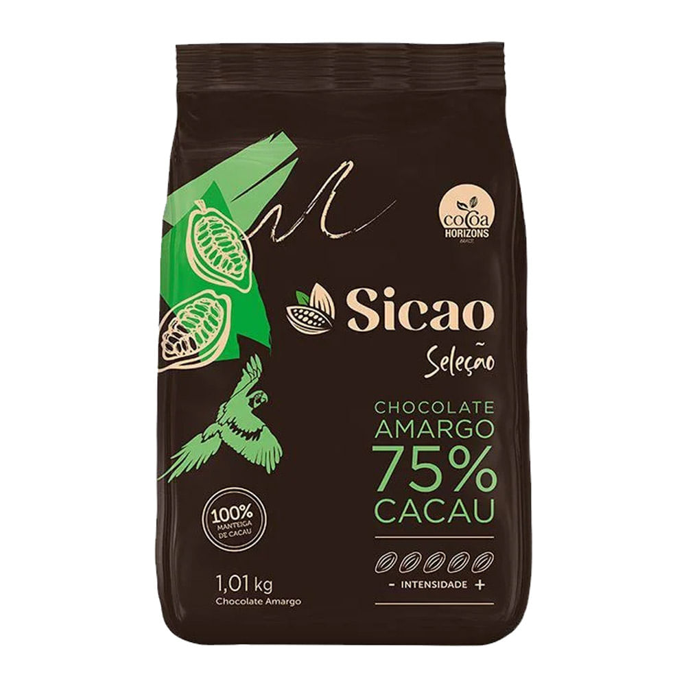 Moedas de Chocolate Amargo 75% Sicao Seleção 1,01Kg Barry Callebaut