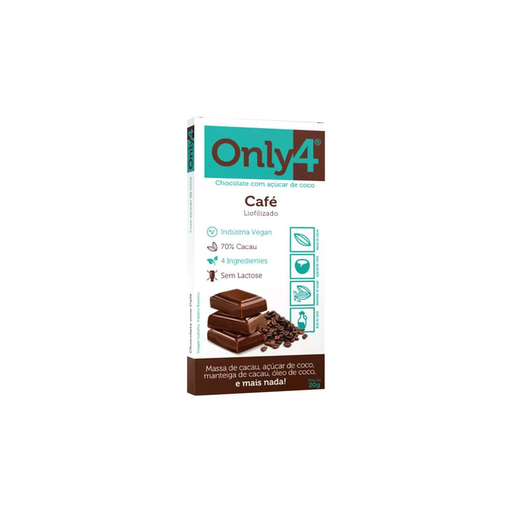 Chocolate 70% Cacau com Café 20g Only4