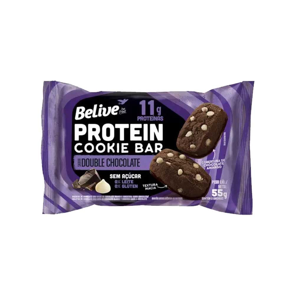 Protein Cookie Bar Sabor Double Chocolate 55g Belive