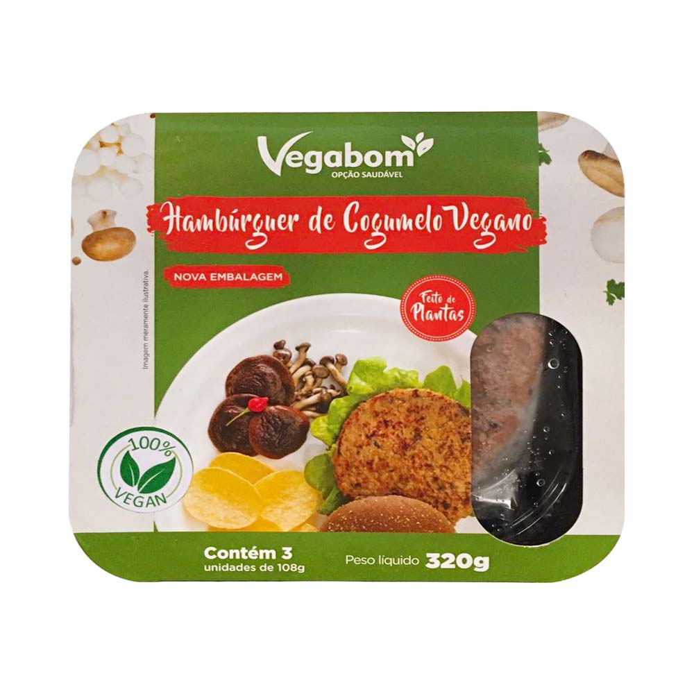 Hambúrguer de Cogumelo Vegano 320g Vegabom