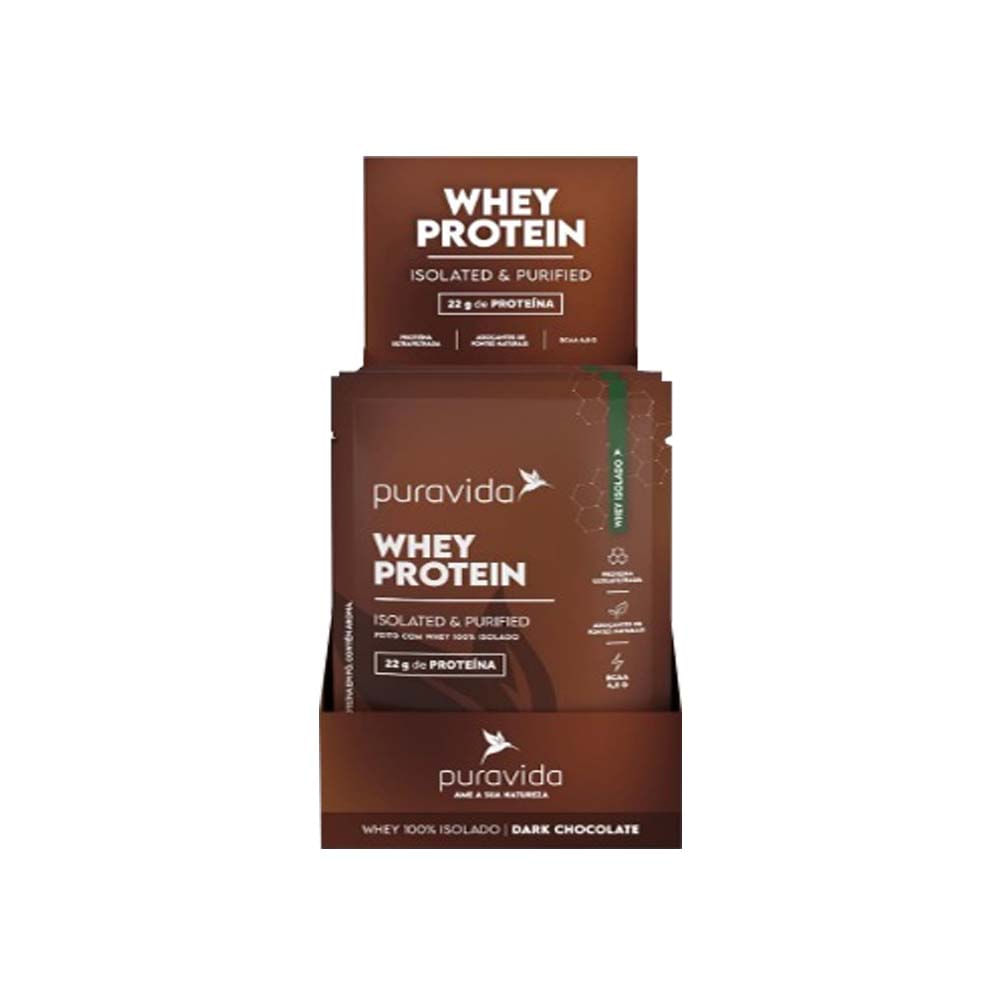 Whey Protein 100% Isolado Sabor Dark Chocolate 30g Puravida