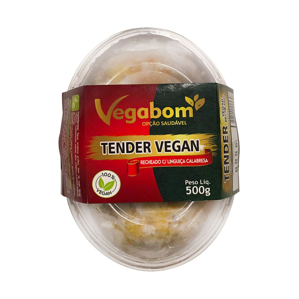 Tender Vegan Recheado com Linguiça Calabresa 500g Vegabom