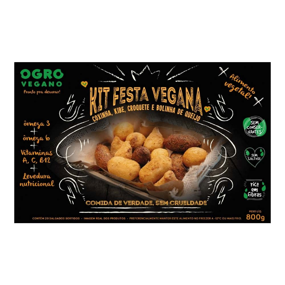 Kit Festa Mix de Salgados Vegan 800g Ogro Vegano