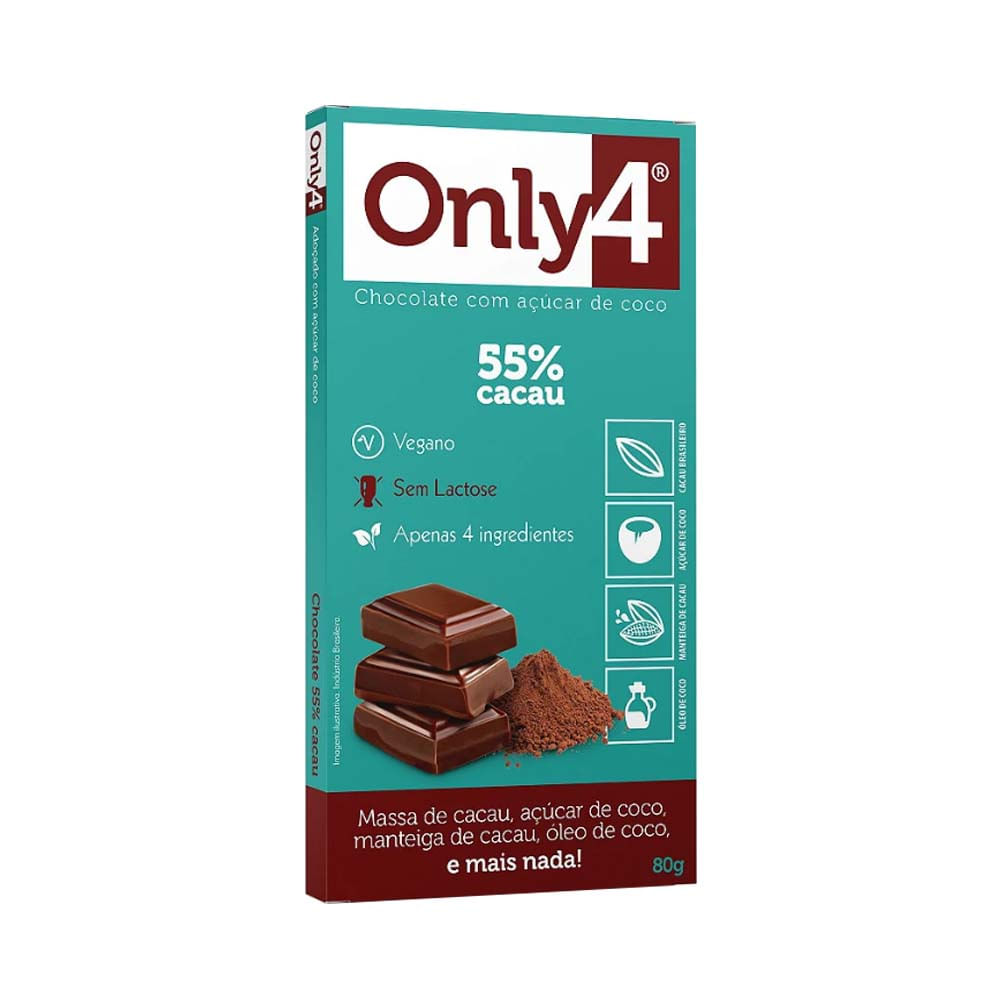Chocolate 55% Cacau 80g Only4