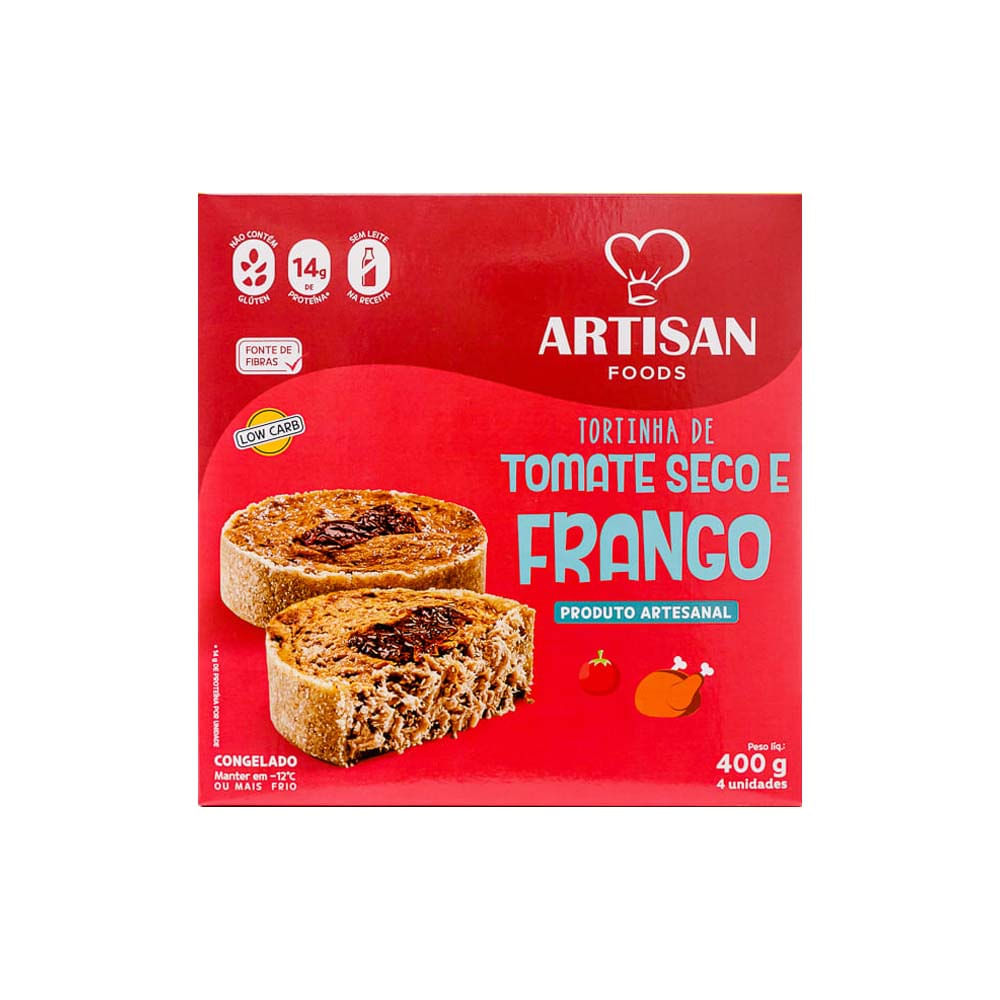 Tortinha Low Carb Sem Glúten Tomate Seco com Frango 400g Artisan