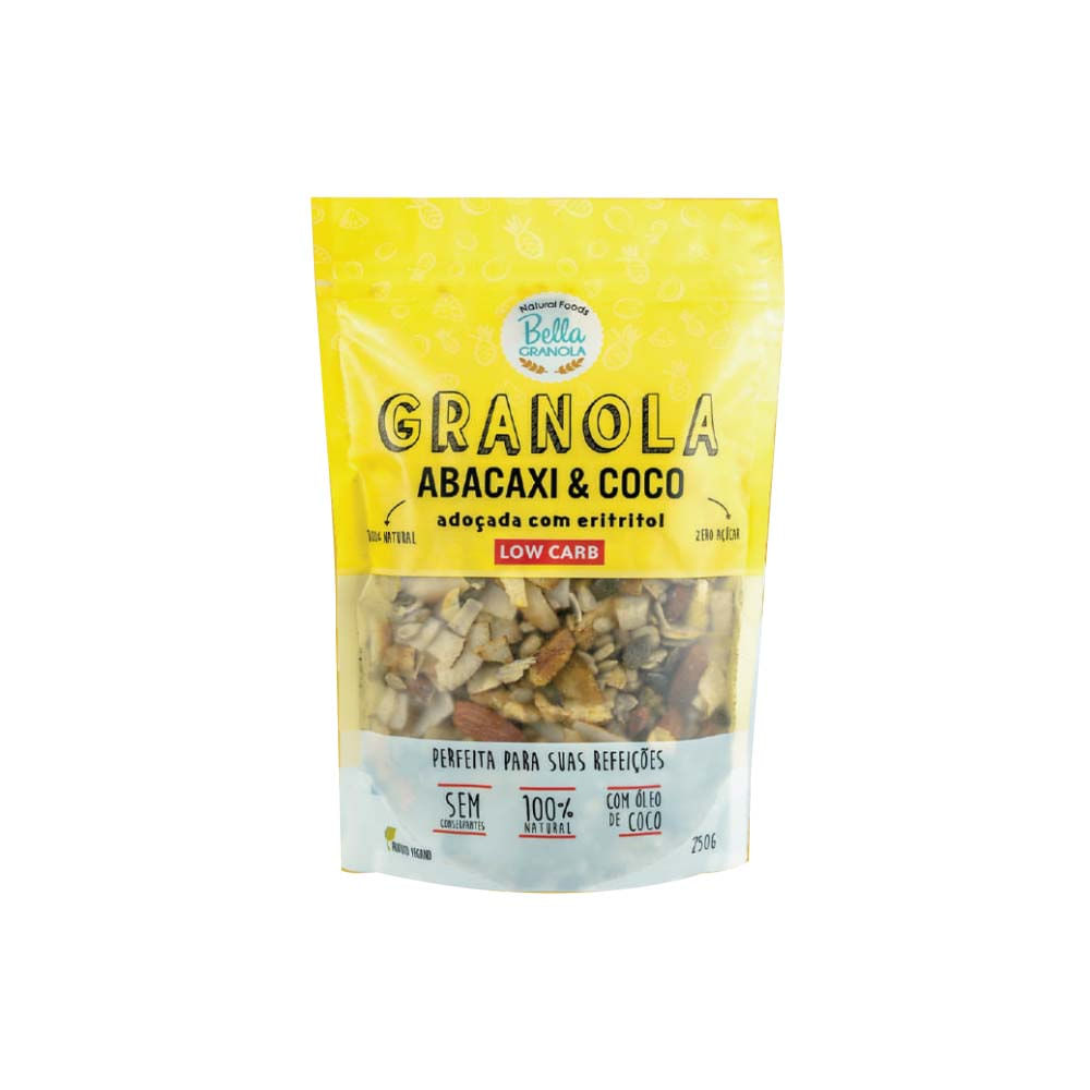 Granola Low Carb de Abacaxi e Coco 250g Bella Granola