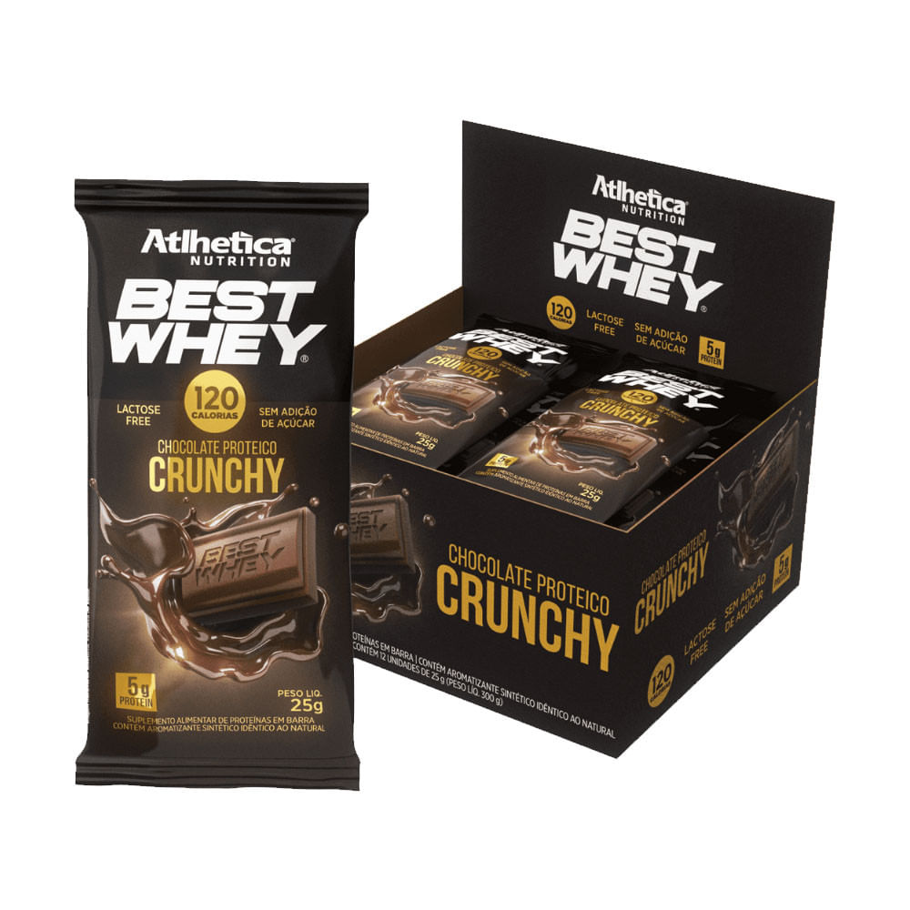 Best Whey Chocolate Proteico Chocolate ao Leite Crunchy 25g Atlhetica Nutrition