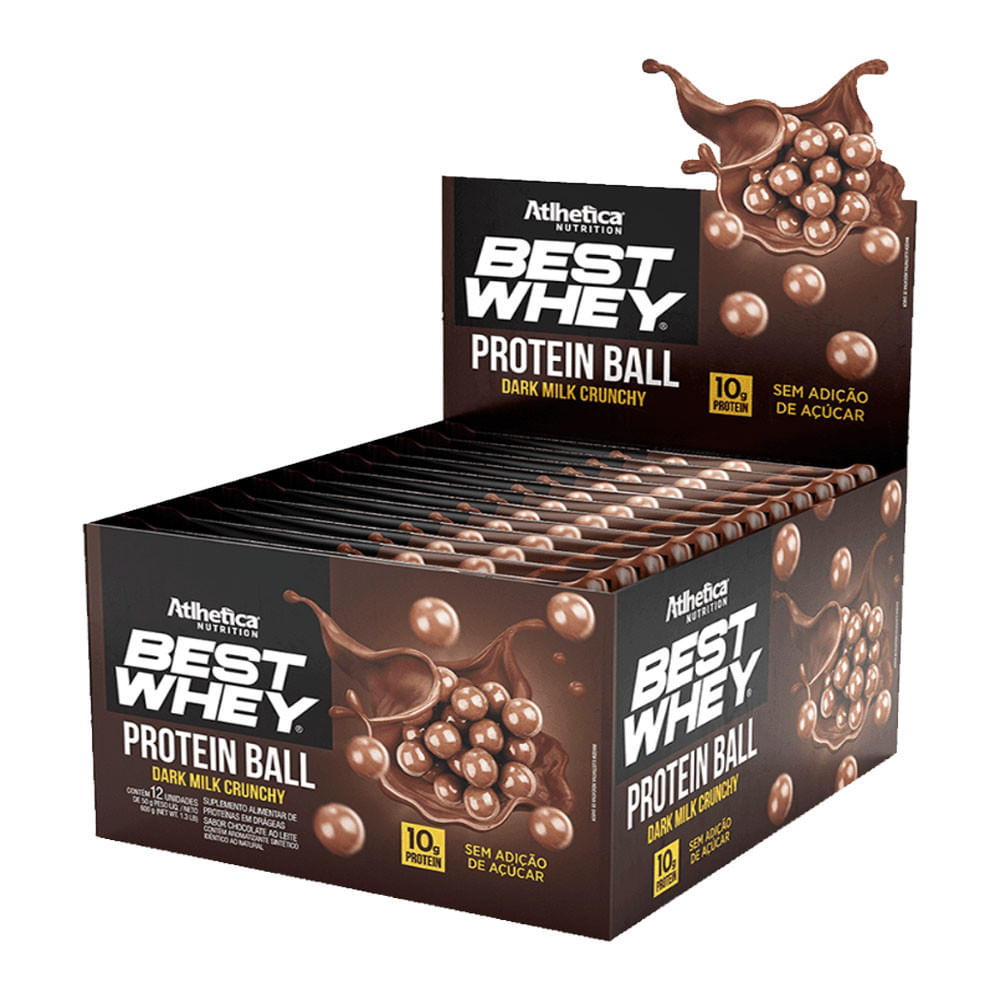 Best Whey Protein Ball Dark Milk Crunchy 50g Atlhetica Nutrition