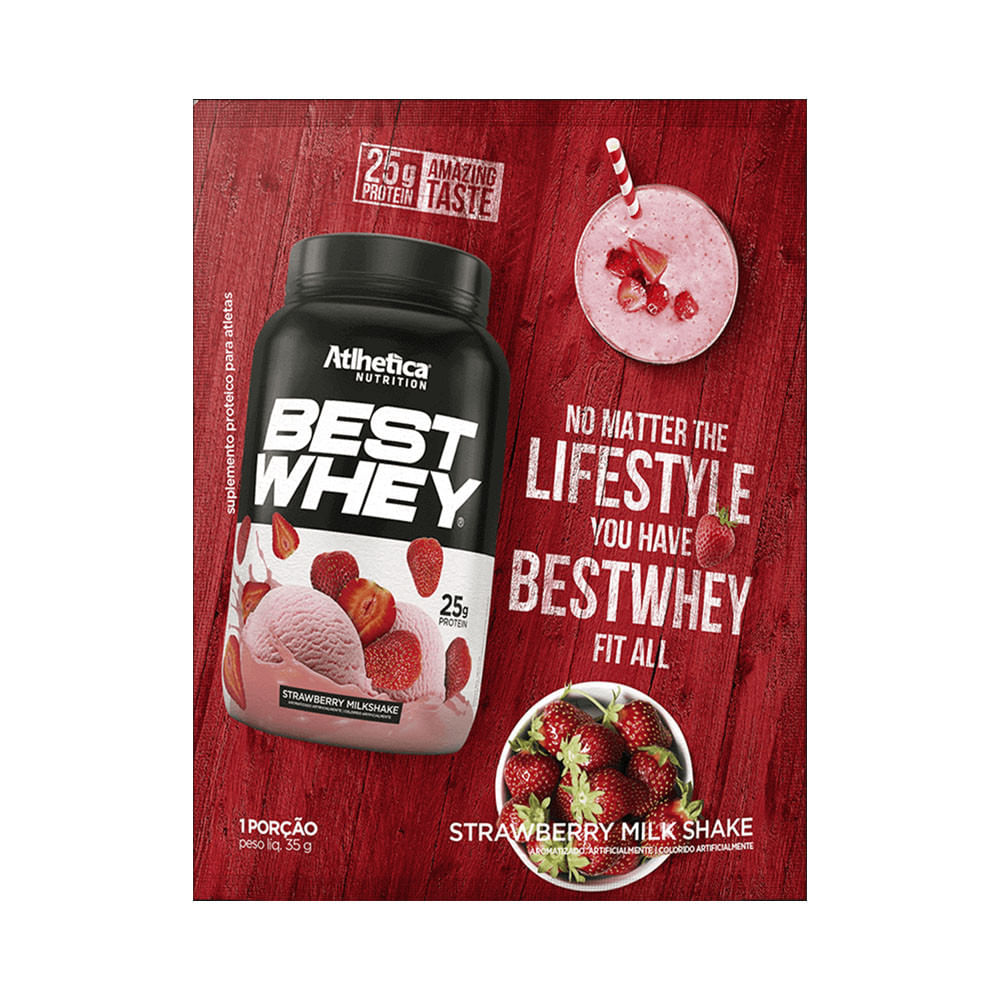 Best Whey Protein Strawberry Milk Shake 35g Atlhetica Nutrition