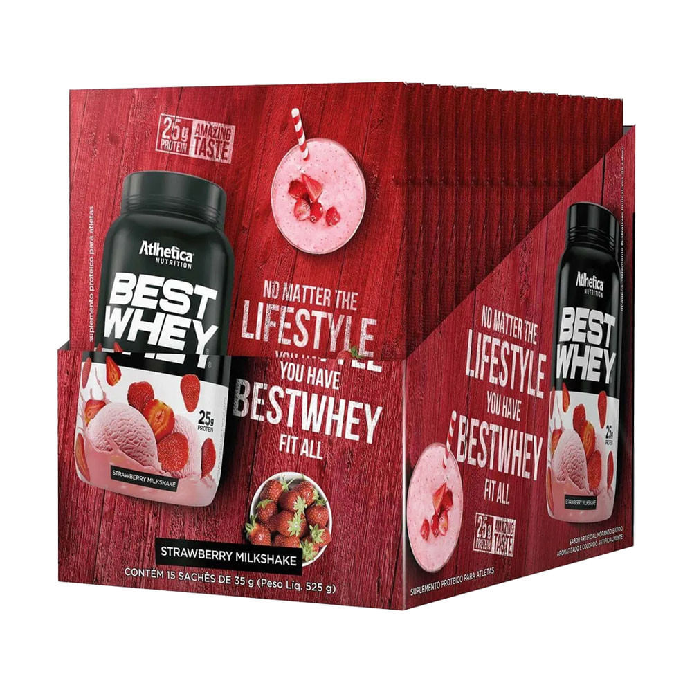 Best Whey Protein Strawberry Milk Shake 35g Atlhetica Nutrition