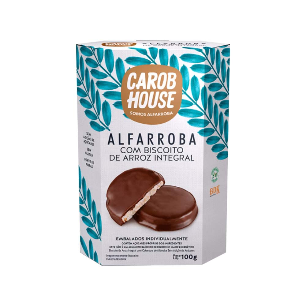 Biscoito de Arroz Integral com Alfarroba 100g Carob House