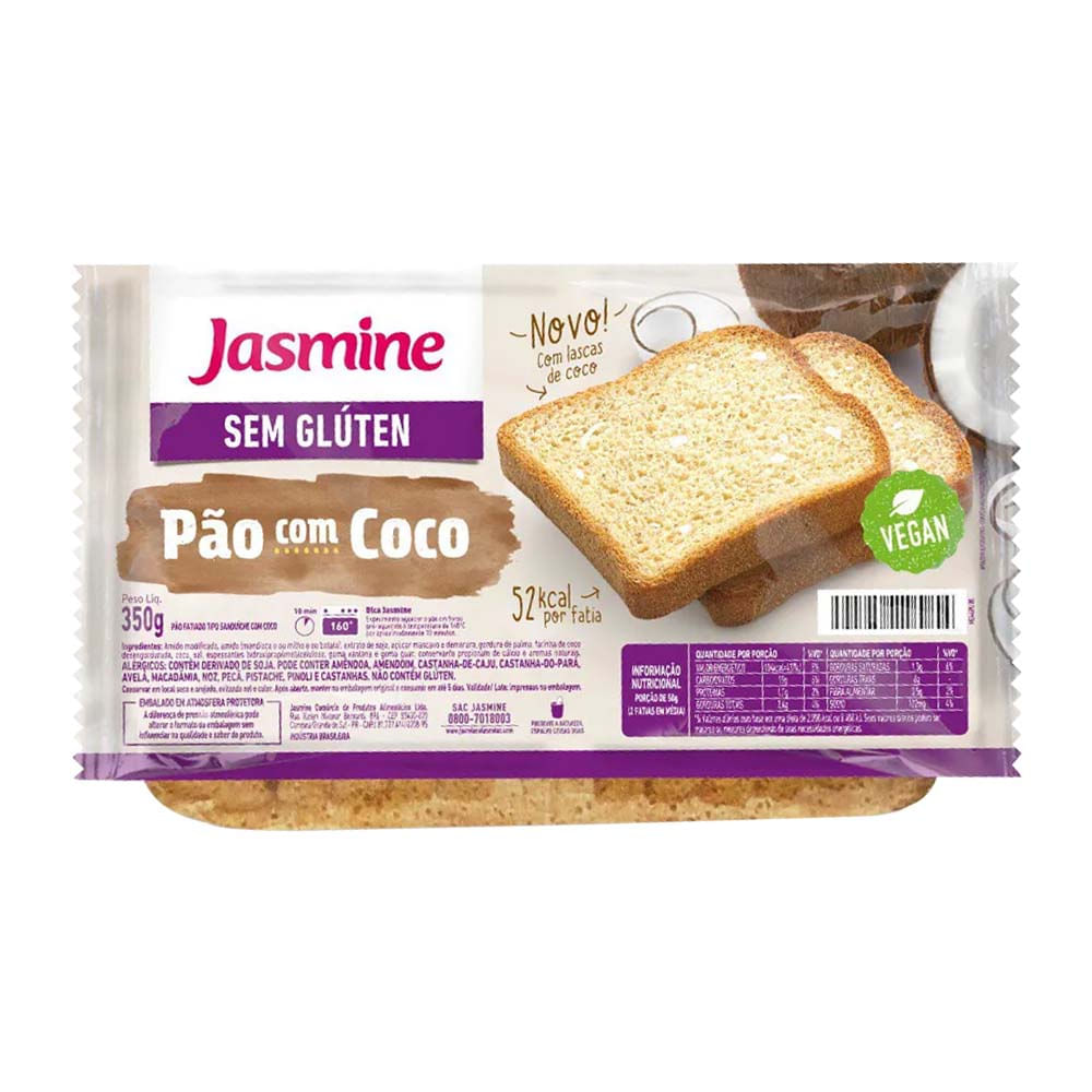 Pão Sem Glúten com Coco 350g Jasmine